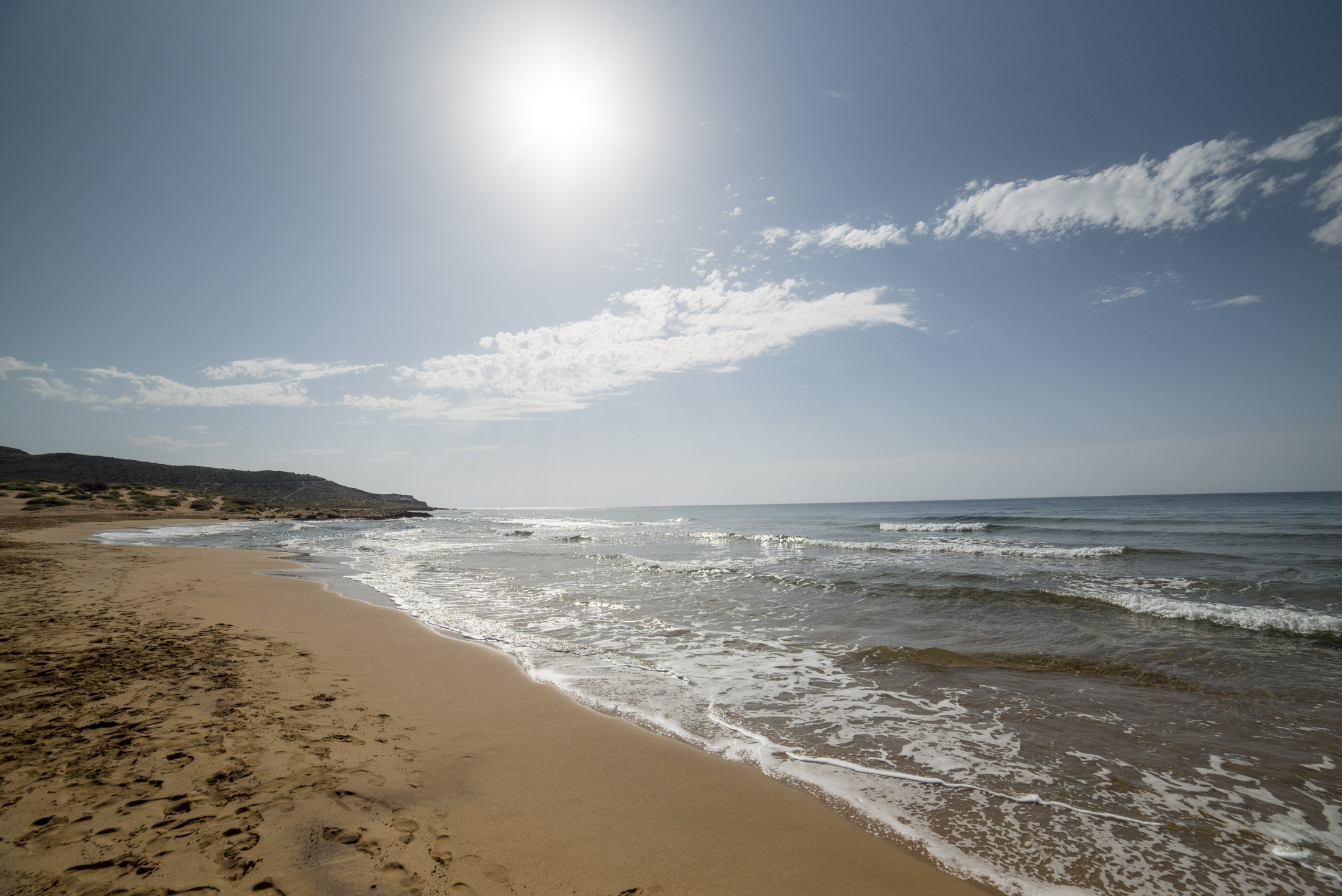 View of the beach of Calbanque in the morning without people